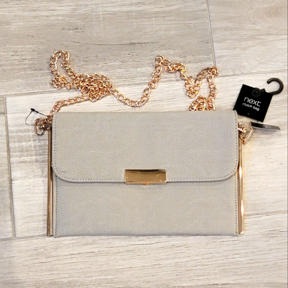 NWT Next grey clutch.